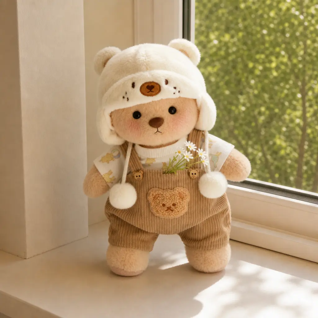 Getahug 12-inch Teddy Bear Plush Toy | Perfect as a gift for girls or girlfriends, full of summer vibes, comes with interchangeable outfits: plush hat, blue shark, pink dinosaur, plush elephant.Build-A-Bear,Back-to-school companion items
