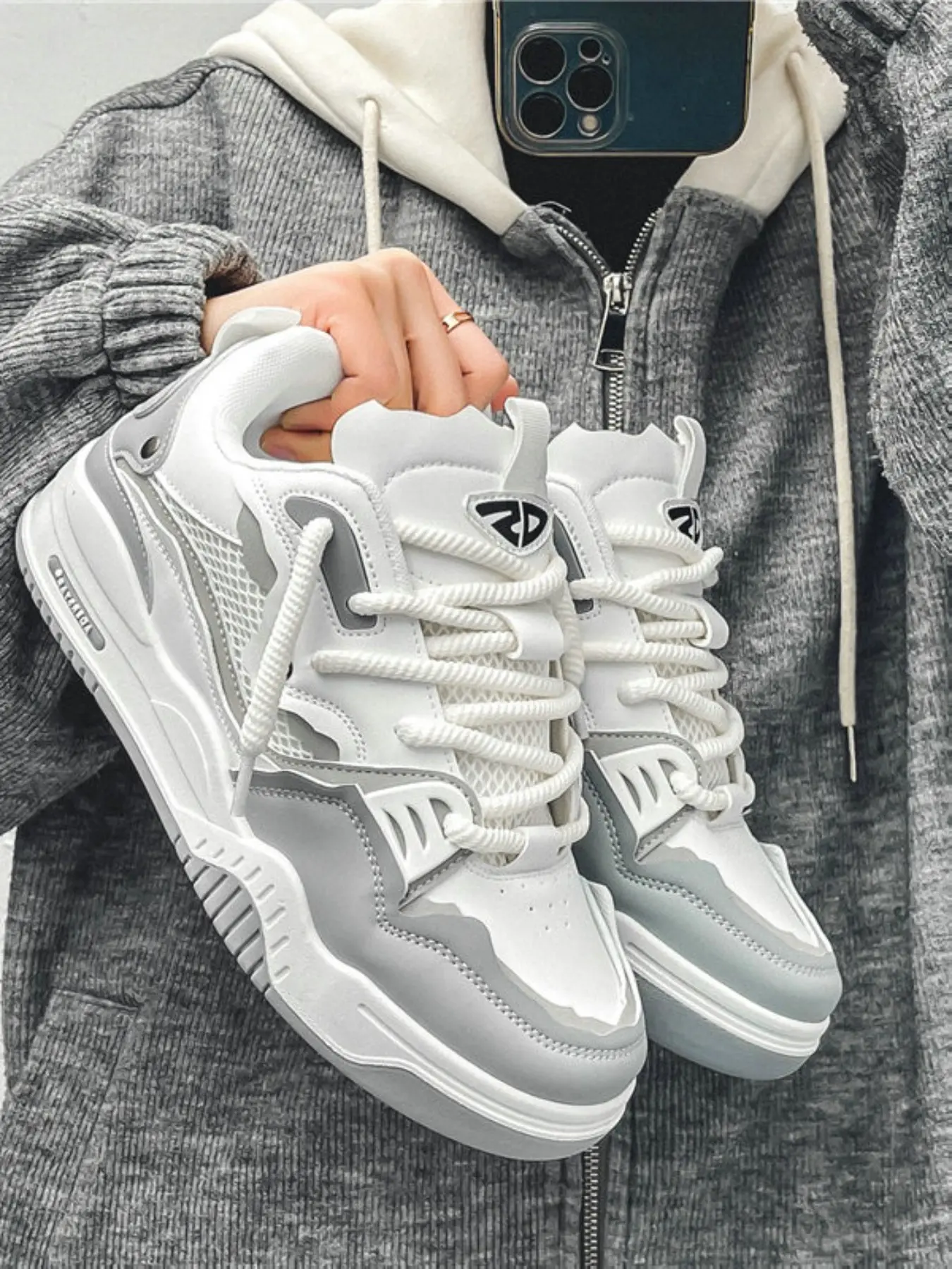 Y2K Chunky Platform Sneakers - Platform Lace Up, Multi-Color Block Design, Breathable Mesh Upper, Thick Sole Height Boost, Non-Slip Outsole - Perfect for Street Fashion, Hypebeast Outfits & Casual Outings - Unisex Trendy Skate Shoes, Sports Shoes