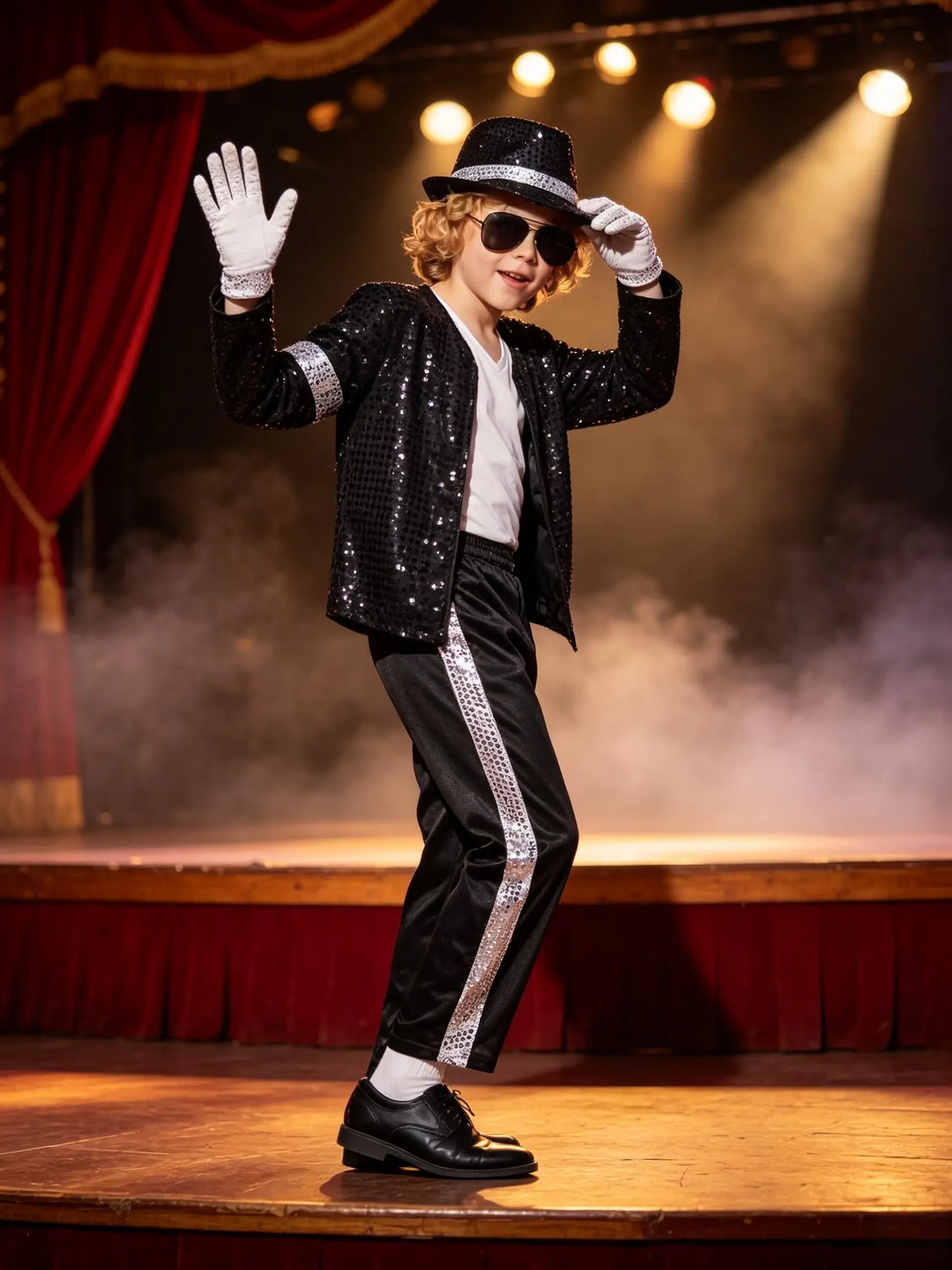 Adult 1980s Pop Star Costume Men Boys Girls  Black Sequin Jacket Pants Set Jackson MJ Cosplay Outfit Halloween Dress Up Stage Performance Suit Music Icon Retro Dance Apparel Halloween costumes Gift