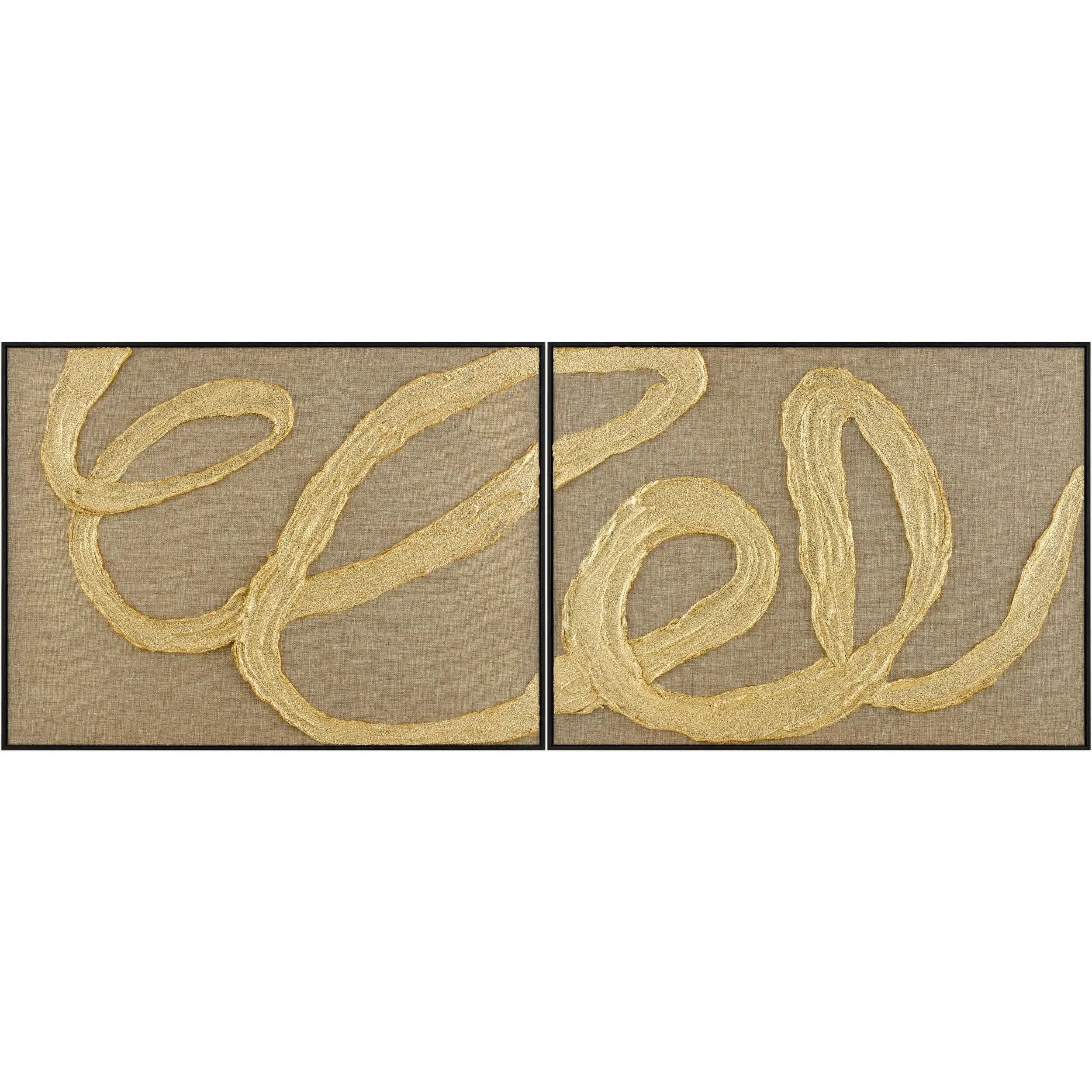 Tan Modern Framed Hangable Wall Art, Abstract Decor for Gallery Walls