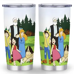 1pc 20oz Heidi Girl of the Alps Thermal Mug - Double-Wall Insulated Coffee Cup with Heidi Design, Leakproof Travel Mug for Hot/Cold Drinks, Swiss Alps - Perfect for Home, Office, Car, Christmas & Birthday Gifts (Heidi Fans)