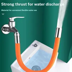 Universal Faucet Extender Silicone Hose, Kitchen and Bathroom Splash Guard, Flexible and Adjustable Water Spout Adapter