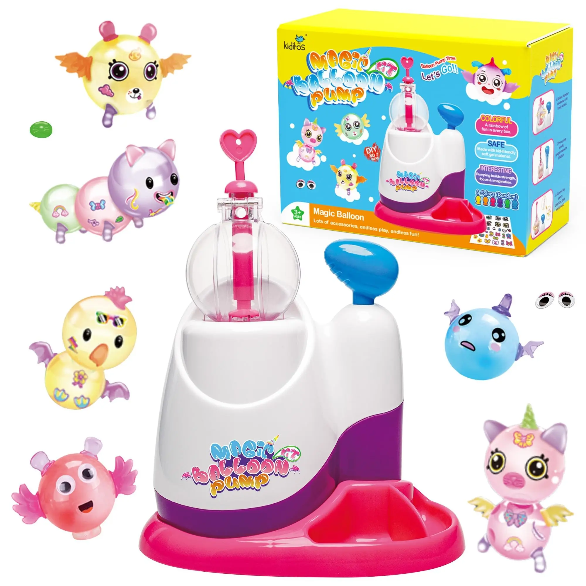 Magic Bubbles Sticker Toy Set, Cartoon Magic Style, Manual DIY Bubble Balls, Bubble Machine, Bubble Maker, Parent-Child Interaction Holiday Gift, Suitable for Kids over 3 Years