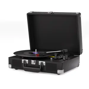 Maio C210 vinyl record, turntable, gramophone device, high-fidelity stereo, built-in speaker, 3-speed, belt-driven vintage gramophone, 3.5mm music output, can be connected to external speakers, the best holiday gift, a music feast for family and friends!