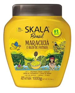 Skala Brasil Maracuja 2-in-1 Conditioning Treatment & Cream for 3ABC Curls Vegan Sulfate-Free Formula with Maracuja Seed Oil 35.2 oz - Conditioner Curly Hair Products Haircare