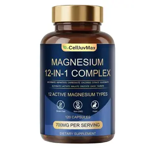 12-in-1 Magnesium Complex 700mg - Supplement with Glycinate Citrate Malate Oxide Taurate Aspartate Orotate, Vegan Capsules for Muscle, Heart, and Relaxation Support