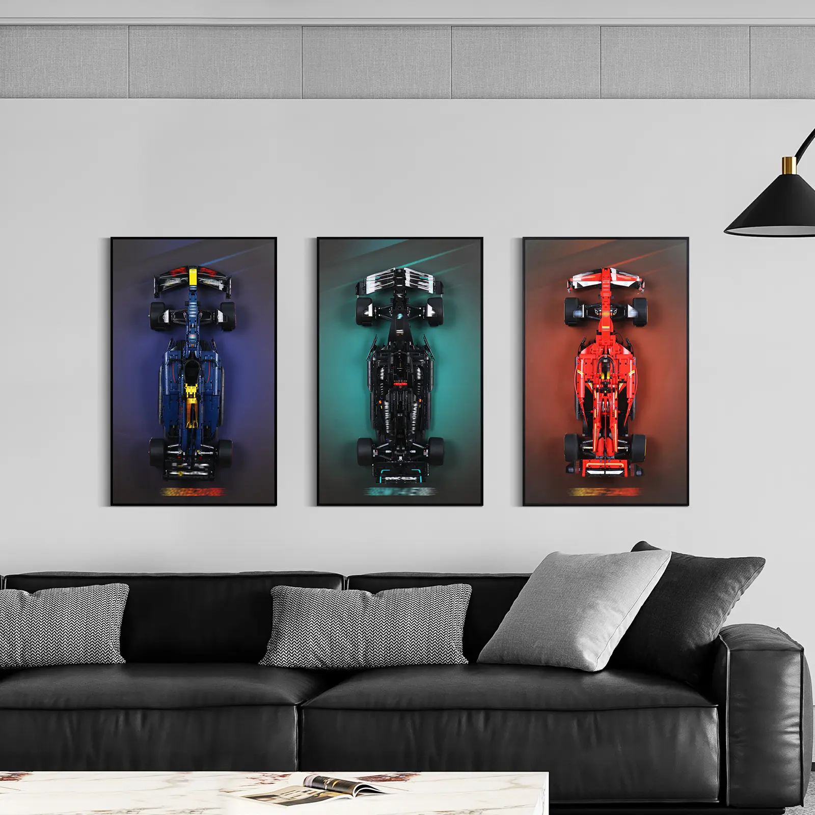 【Wallboard Only】Display Wallboard for Technic Ferrari SF-24  Car, Wall Mount for 42207 Model Car Kit (Car Not Included), Space-Saving Easy Assembly Creative Home Decor