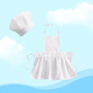 2pcs Baby Chef Apron Set with Hat, Photo Prop Costume for Girls Boys, Perfect Holiday Gift, Model Xinghao Y048