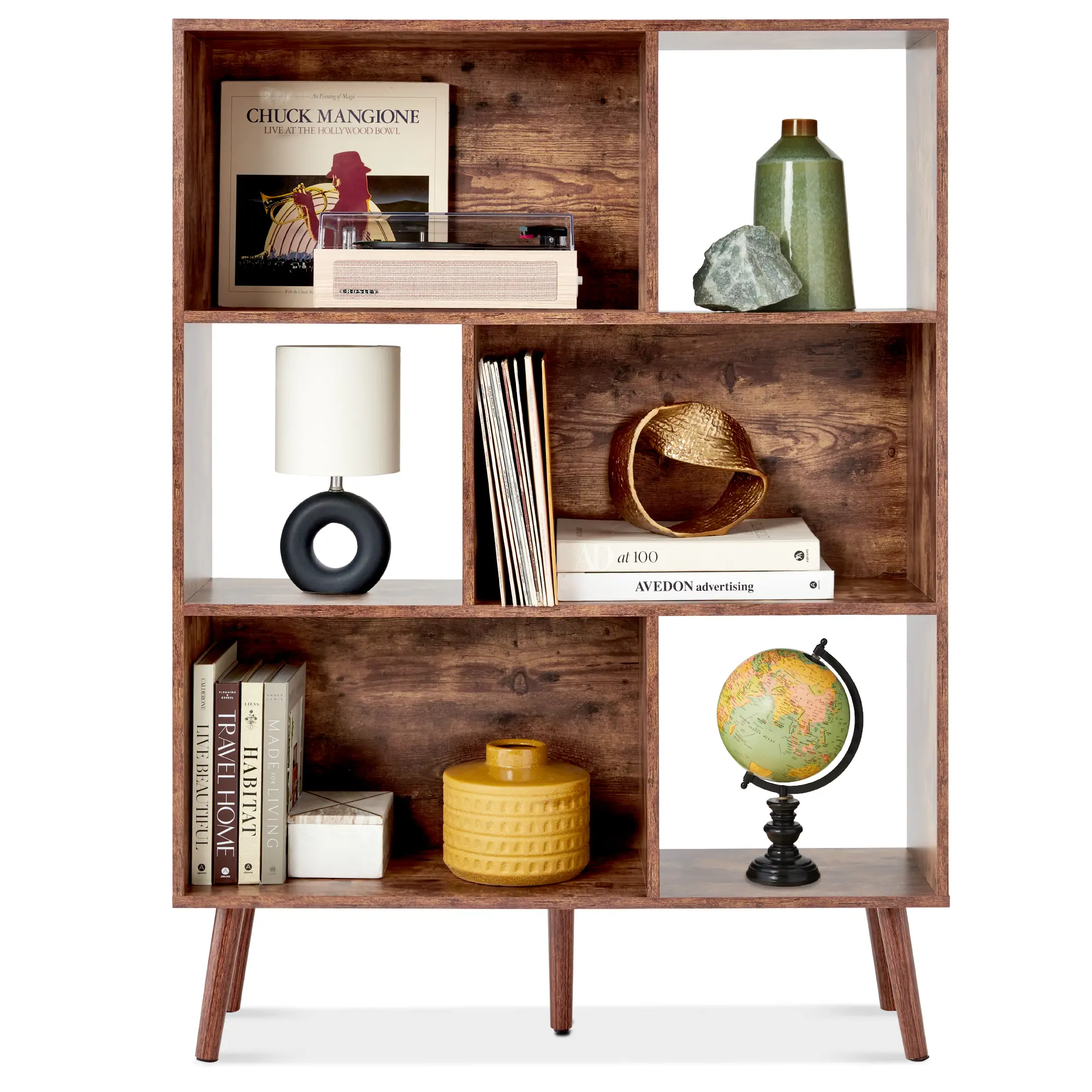 Best Choice Products 3-Tier Mid-Century Modern Wooden Bookcase w/ Removable Back Panels, Offset Pine Legs Best Choice Products 3-Tier Mid-Century Modern Wooden Bookcase w/ Removable Back Panels, Offset Pine Legs