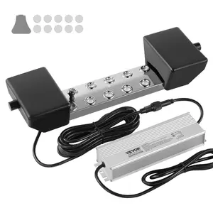 VEVOR Ultrasonic Mist Maker 12 Head, 9000mL/H Ultrasonic Fogger, Mist Maker with 300W IP67 Waterproof Power Supply, Buoy, Replacement Discs, for Pond, Garden, Rockery, Greenhouse, Halloween Decoration