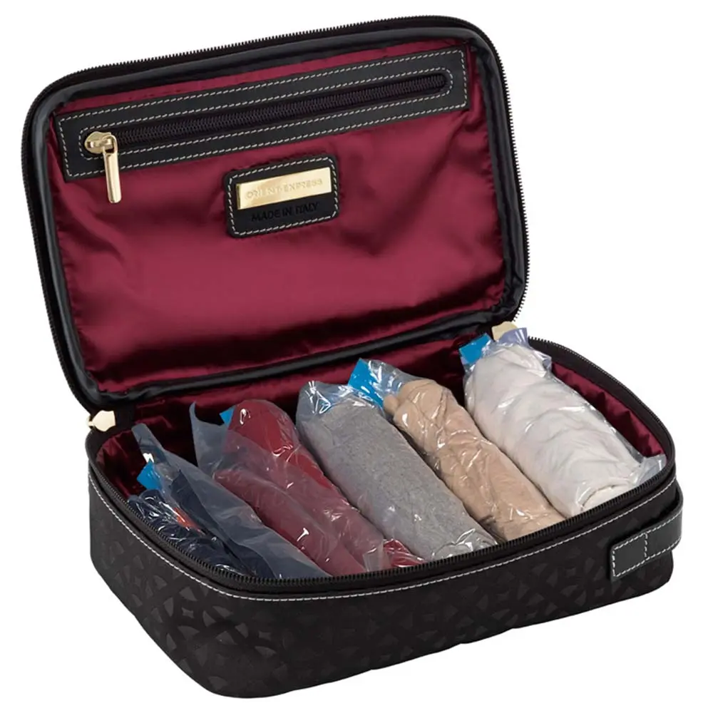 Miami Carry On Compression Storage Travel Bags - Roll-Up Airtight & Watertight Space Saver for Luggage & Closets - Reusable & Clear Design - 13.75” x 20” & 18” x 23”