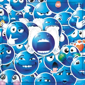 50 sheets of Little Blue Bean Stickers - Whimsical Creative Designs with Playful Aesthetic for DIY Journal & Phone Case Decoration