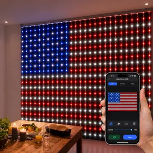 Magic Curtain Lights with DIY Text & Music Sync, Smart RGB Curtain Lights, 400 LED, 16 Million Colors, Create Names, Messages & Patterns, Perfect for Bedroom, Party & Holiday Decor