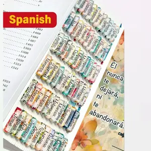 Spanish Bible Tabs Floral Design with 75pcs Large Print Tabs for Old & New Testament Study Index Tabs Easy Application Alignment Guide Included Laminated