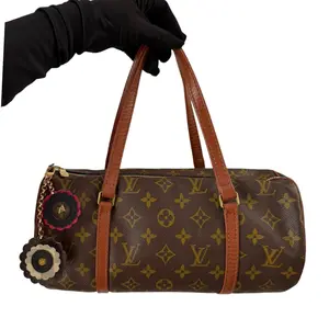 Pre-owned Louis Vuitton coated canvas and leather Shoulder Bags Monogram Coated Canvas Papillon 30