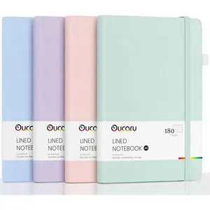 Lined Journal Notebook, 4 Pack, 180 Pages, A5 Journals for Writing, 100 GSM Thick Paper, Small Notebooks Daily Journal for Women Men Work, Business, School, Travel Supplies