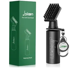 Pro Golf Club Brush Cleaner with Retainer Clip and Squeeze Water Bottle 7.5 Inches Holds 4 Ounces of Water,