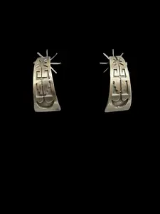 Navajo Handmade - Allen Lee - Half Hoop Earrings