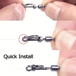 10/20pcs Fishing Rolling Swivel Snap Fishing Hook Fast Connector Solid Rings Fishing Line Quick Link Carp Wear-resistant Rustproof Brass Fishing Tackle