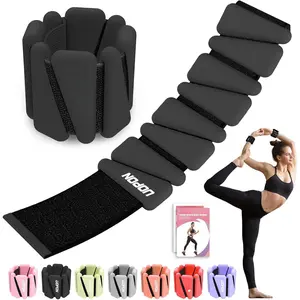 Wrist Ankle Weights for Women Set of 2, Adjustable  Weighted Bangles, Wearable Ultra-durable Strips Weight Bracelet 2 lbs/4 lbs for Yoga, Pilates, Barre, Walking, Arm &  Workout
