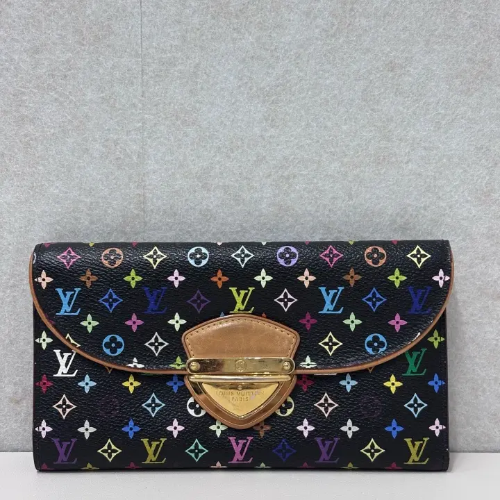 Pre-owned Louis Vuitton leather Small Leather Goods LV Black Multicolore Wallet MI1130 23585013