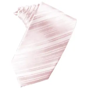Pink Striped Satin Necktie