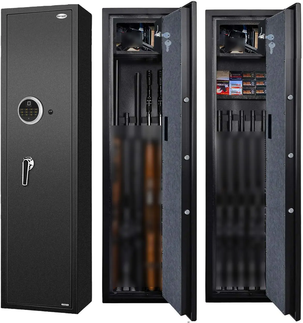Biometric Fingerprint Long Safe,Quick Access 5-Gvn Large Improved Fingerprint Shotgvn Security Cabinet for Long Gvn w/o Scopes with Lock Box, Removable Shelf (New Biometric Safe) fire & security safes lockbox Installatio Installation