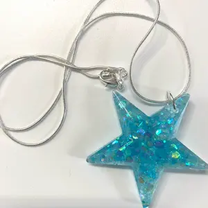 Blue Starry Night Necklace with 20 in chain.