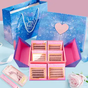 Self-adhesive Wispy Lash Clusters Kit, DIY Cluster Lashes & Tweezers & Lashes Curlers, False Eyelashes Suitable for Festival, Holiday Gifts for Women and Girls