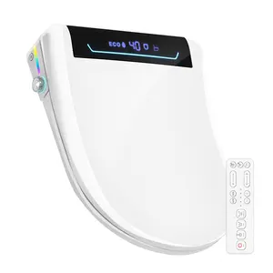 Electric Heated Bidet Toilet Seat with Warm Water Wash,Warm Air Dryer, Water Filter Night Light, Toilet Seat withBidet Requires Outlet - Elongated