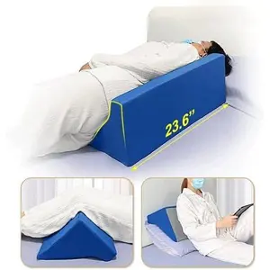 Bed Wedge Pillow for Sleeping Seniors Incline Pillow Adults Post Surgery Back Bedsore Pressure Relief Positioning Foam Medical Wedge Bedridden Patient Body Leg(23.6")