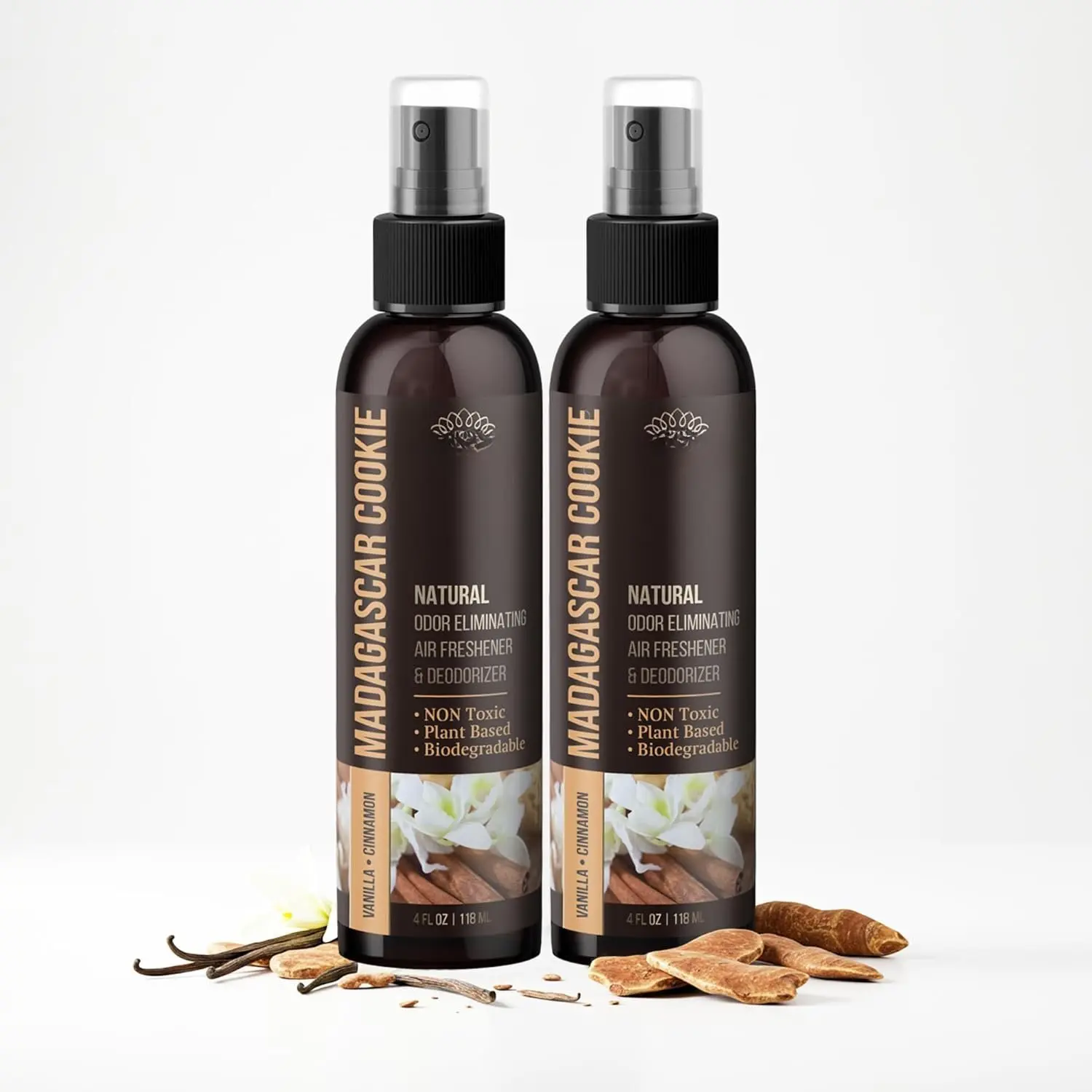 Odor Eliminator,  Vanilla & Cinnamon Air Freshener Spray for , Room, Closet & Couch Deodorizer, Long Lasting Bathroom & Toilet Freshener, Safe for  & Pets, 2PK - 4 Oz each