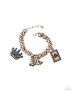 Casino Chic - Multi Gem Frog Card Bracelet - Paparazzi