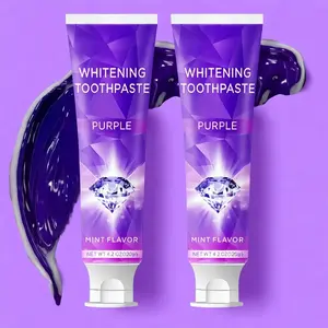 2-PACK Mint Flavor Whitening Toothpaste Set, Lightweight Purple Toothpaste, Deep Cleaning, Gentle Non-Irritating, Fresh Breath, Travel Portable, 120g, Toothpaste Combo