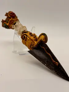 Traditional 3-Sided Phurba Type Dagger, Metal Blend Material, Non-Natural Crystal Jewelry Accessory Decoration, Three-Sided