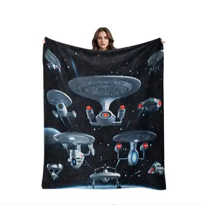 Star Trek starship-themed blanket, sofa throw, bed skirt, sci-fi fan gift, themed room decor, birthday gift