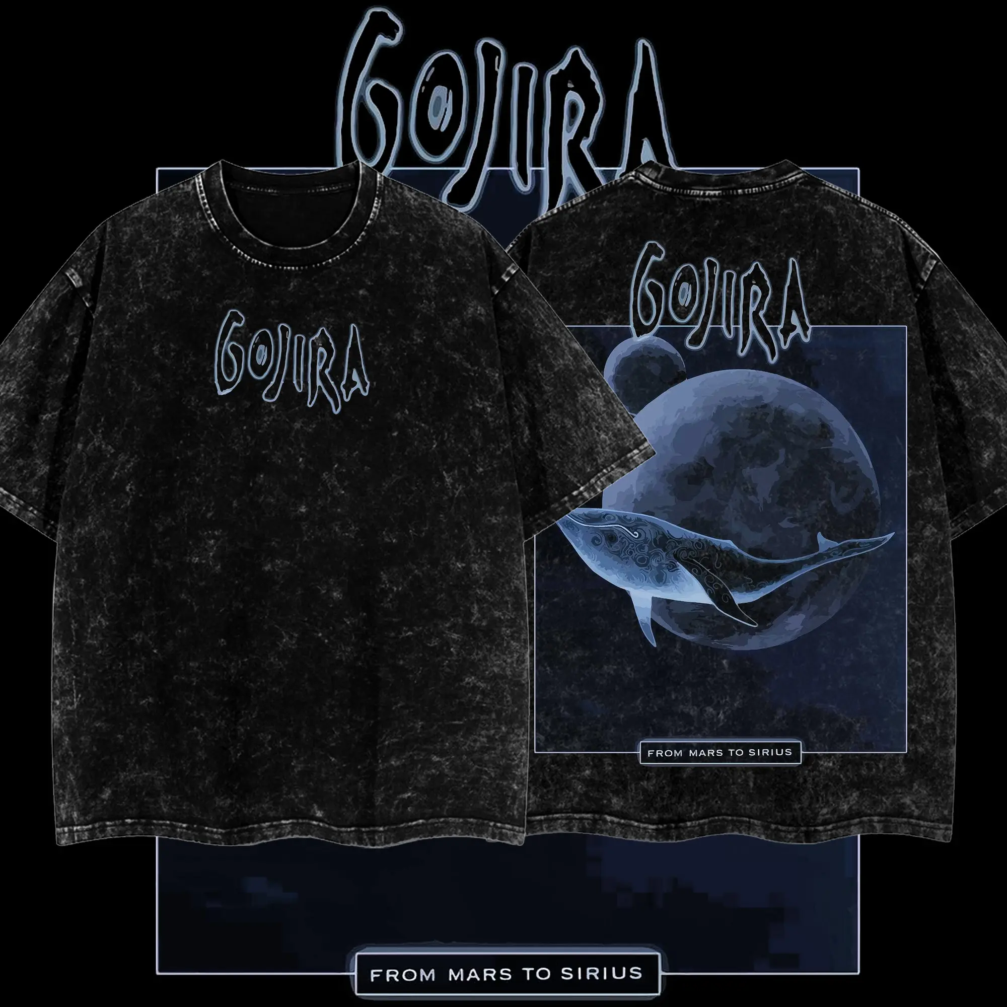 Gojira - From Mars to Sirius Collage Heavy Metal Shirt, Unisex Oversize Washed Heavyweight Cotton T-shirt, Gift For Fans, Gift For Music Lovers