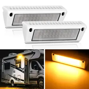Nilight 2-Piece RV Exterior Porch Lights, 9in 25W Bright Amber Beam LEDs, Waterproof IP67 Outdoor Lights, Aluminum Shell Automotive Exterior Fixtures, Waterproof Outdoor Lights
