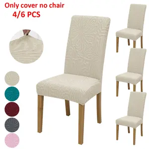 4pcs/6pcs Embroidered Dining Chair Covers, Geometric Pattern, Universal Size, Detachable & Washable, Ideal for Restaurant, Party, Home Decor