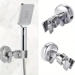 Suction Cup Shower Head Holder for Handheld Shower – No Drill, For Smooth Surfaces Only, Vertical Mount Only, Chrome