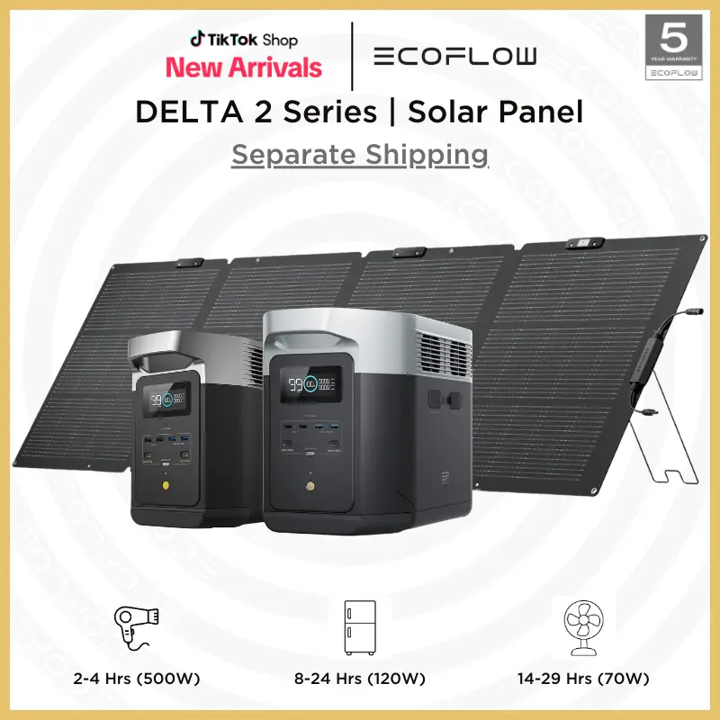 EF ECOFLOW Solar Generator DELTA2 series with 220W Solar Panel, LFP(LiFePO4) Battery, Fast Charging, Portable Power Station for Home Backup Power #dea