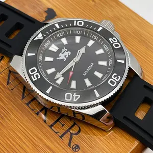 Nice (Black) analog watch with silicone strap