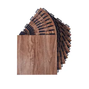 VEVOR Dance Floor Tiles, 12.4 x 12.4 in 9 Piece Interlocking Dance Flooring, Portable Dance Practice Floor with Cushioned Base  (Oak Wood Grain, 9 sq. ft/Box )