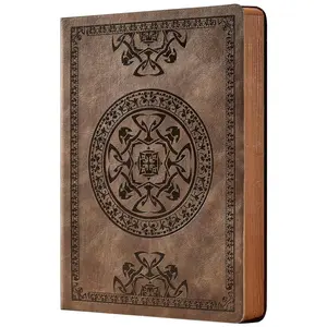 Vintage PU Leather Cover Notebook, Hardcover Journal Notebook, 1 Count 256 Pages Blank Paper Notebook, Retro Personal Diary Notebook, Office Stationery & Supplies