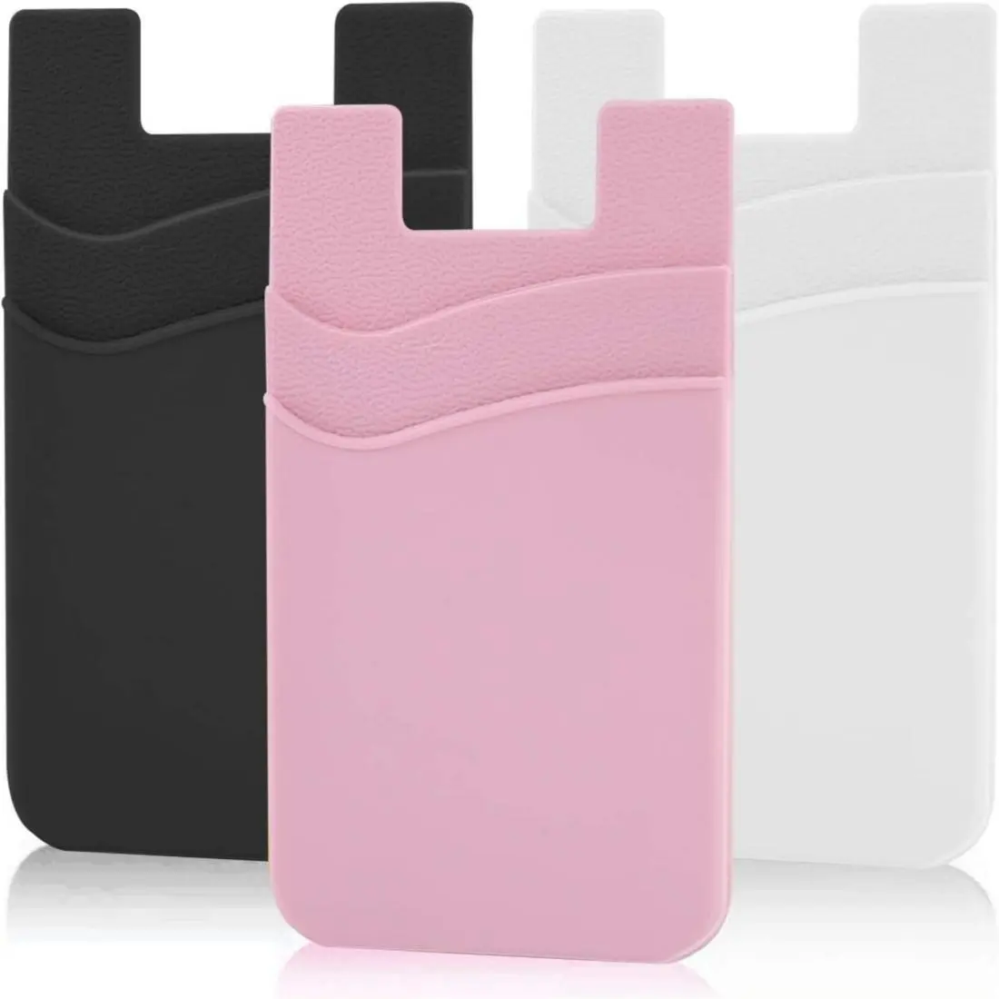Phone Wallet, Self-adhesive Mobile Phone Card Slot, Ultra-slim Phone Back Storage Pockets, Universal Silicone Double Layer Pocket for Most Phone, Phone Accessories