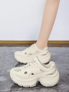 Women's Sporty Breathable Mesh Sneakers, Casual Comfortable Height Increasing Sneakers, Outdoor Sports Sandals for Daily Wear
