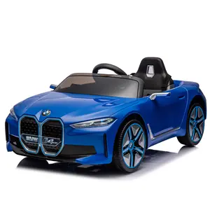 [Sell like hot cakes]Licensed BMW I4,[12v ]Kids ride on car 2.4G W/Parents Remote Control,electric car for kids,Three speed adjustable,Power display, USB,MP3 ,Bluetooth,LED light,Two-point safety belt,story Blue Plastic Indoor & Outdoor Use