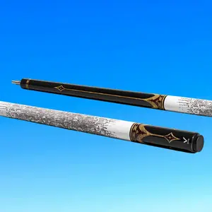 EVO CROWN POOL CUE - ROYAL BLACK - WHITE LEATHER WRAP