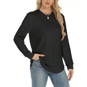 Sweatshirt For Women Long Sleeve Crewneck Sweatshirt Women Causal Loose Fit Pullover Tunic Top Fall Clothes Shirts Casual Womenswear