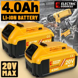 High Quality Electric Goddess 3.0/4.0/6.0ah Lithium Battery| Rechargeable＆ High Capacity | for DeWalt 20V Cordless Power Tools